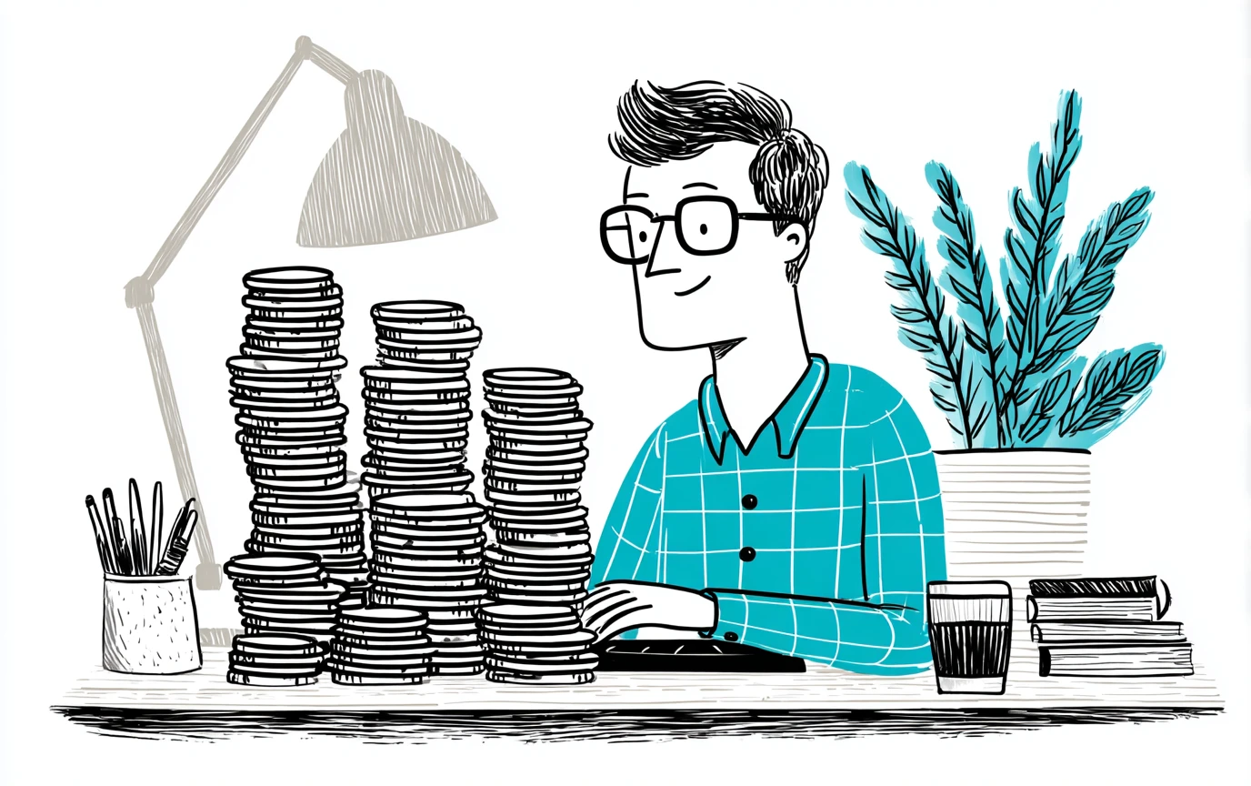 Standard personal loans illustration with organized coin stacks