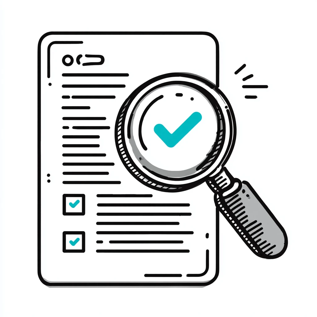 Document review with checkmark for approval